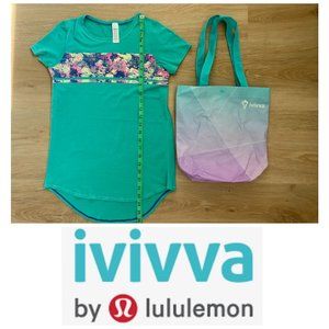 Ivivva by Lululemon girls' graphic tee w/ Ivivva bag, size 12